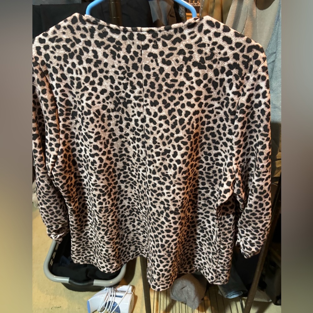 Torrid Leopard Print Office Blazer Cardigan light weight - Picture 2 of 5